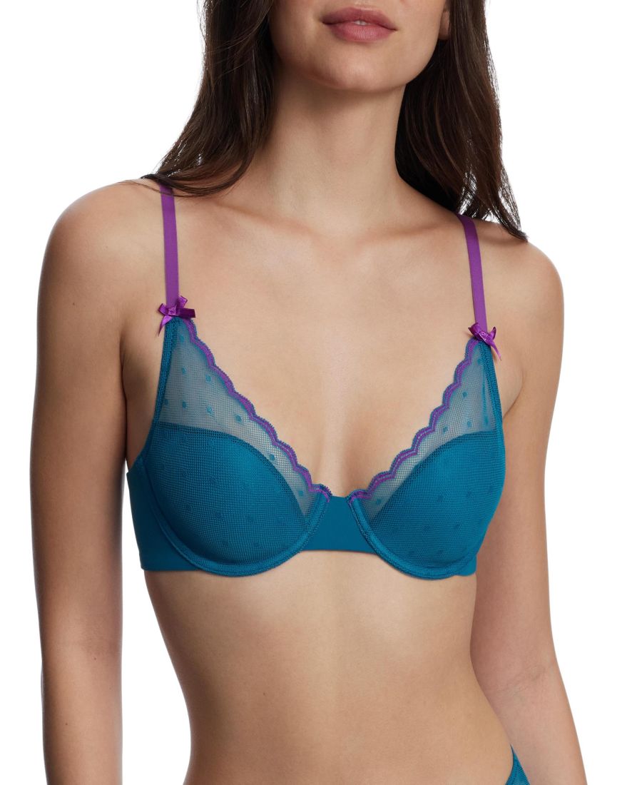 Женский бюстгальтер Siren с легкой подкладкой, кружевом в горошек и косточками Skarlett Blue, Celestial/vivid purple
Женский бюстгальтер Siren с легкой подкладкой, кружевом в горошек и косточками Skarlett Blue, Celestial/vivid purple