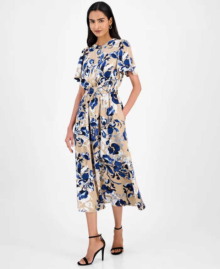 Платье миди с цветочным принтом и завязкой на талии, стандартное и миниатюрное Kasper, коричневый/бежевый
Платье миди с цветочным принтом и завязкой на талии, стандартное и миниатюрное Kasper, коричневый/бежевый