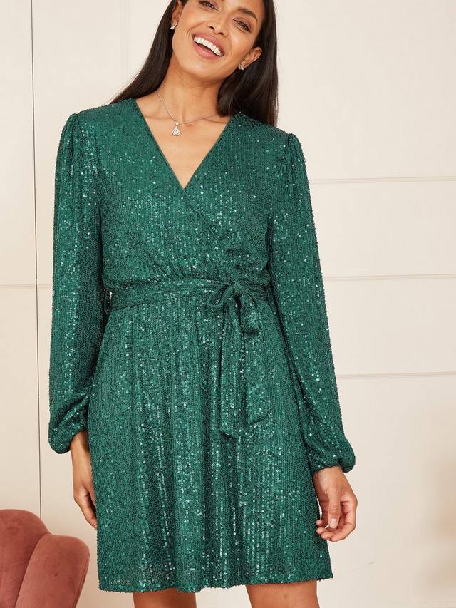 Платье-обертка mela london с поясом из блесток Yumi, зеленый
Платье-обертка mela london с поясом из блесток Yumi, зеленый