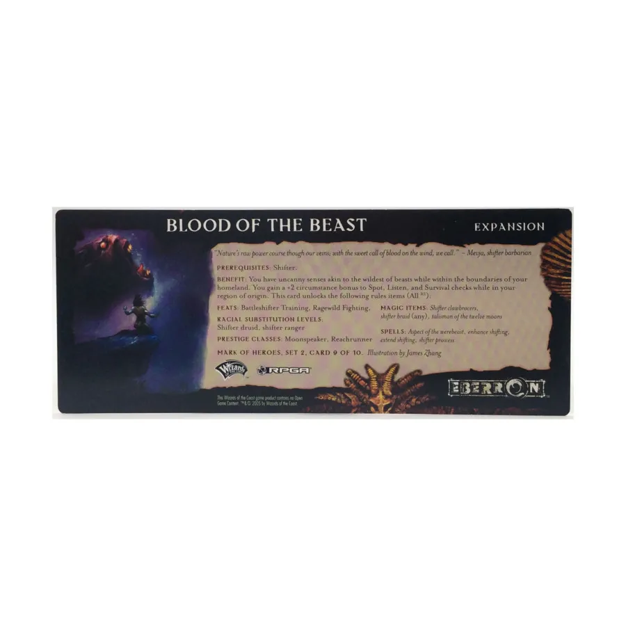 Набор 2 РПГ «Знак героев» — карта 9 из 10, «Кровь зверя», Eberron (d20)
Набор 2 РПГ «Знак героев» — карта 9 из 10, «Кровь зверя», Eberron (d20)