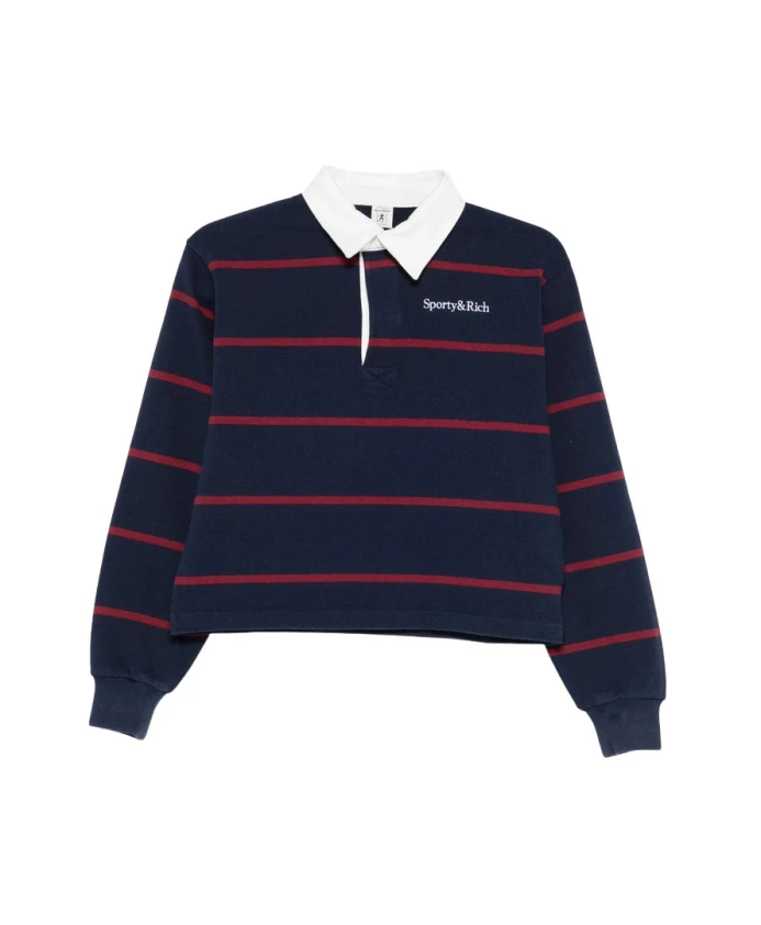Полосатая рубашка поло Sporty & Rich, синий
Полосатая рубашка поло Sporty & Rich, синий