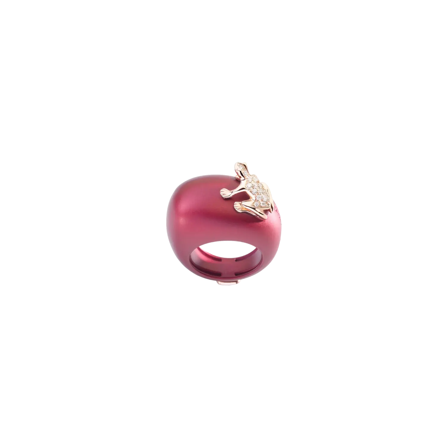 Кольцо happy frog с лягушкой из розового золота и бриллиантами на крупной основе из матового серебра красно-магентового цвета - dhf08ansrrrdi DADA ARRIGONI
Кольцо happy frog с лягушкой из розового золота и бриллиантами на крупной основе из матового серебра красно-магентового цвета - dhf08ansrrrdi DADA ARRIGONI