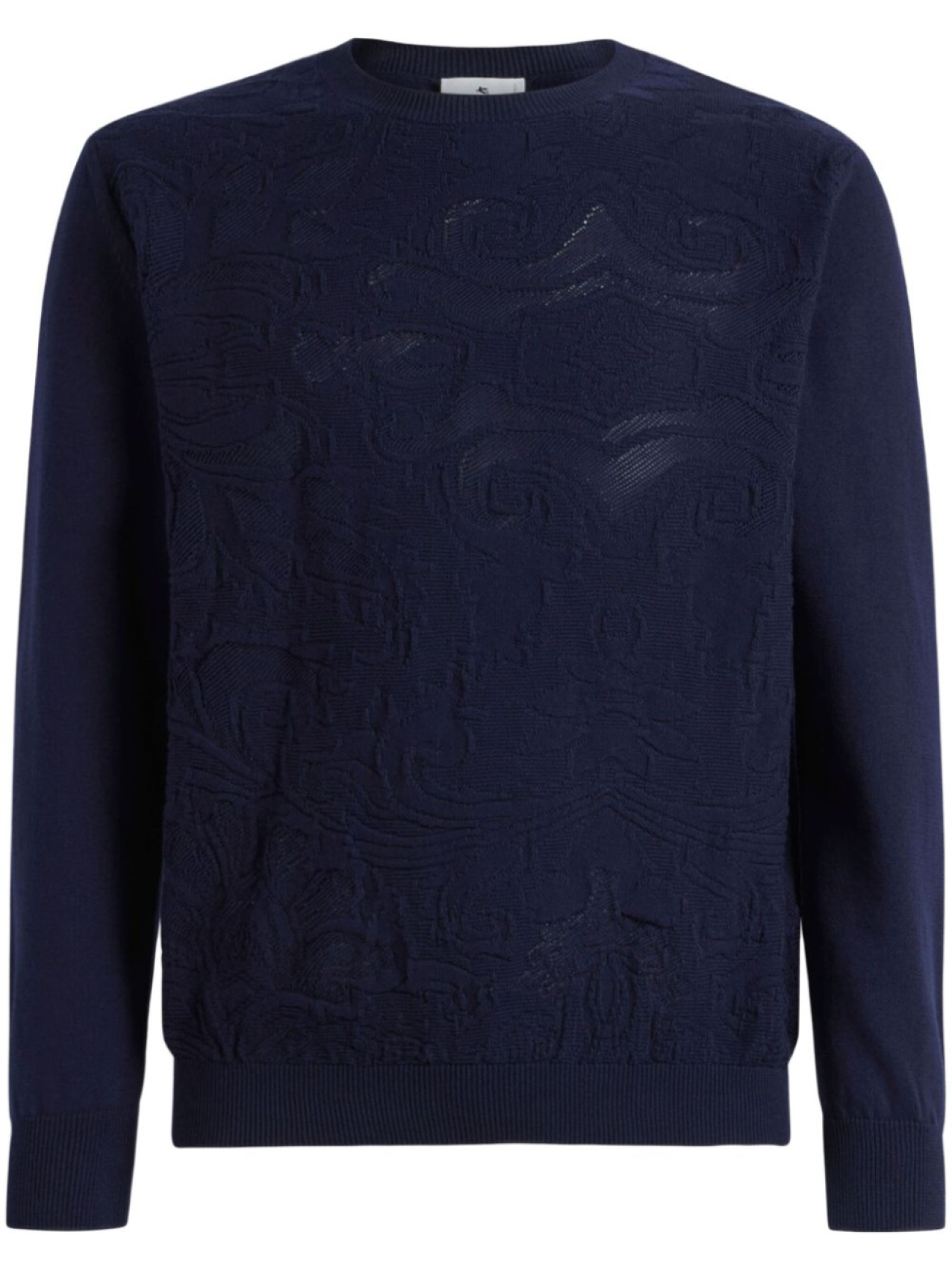 Фактурный хлопковый свитер ETRO, синий 
Фактурный хлопковый свитер ETRO, синий