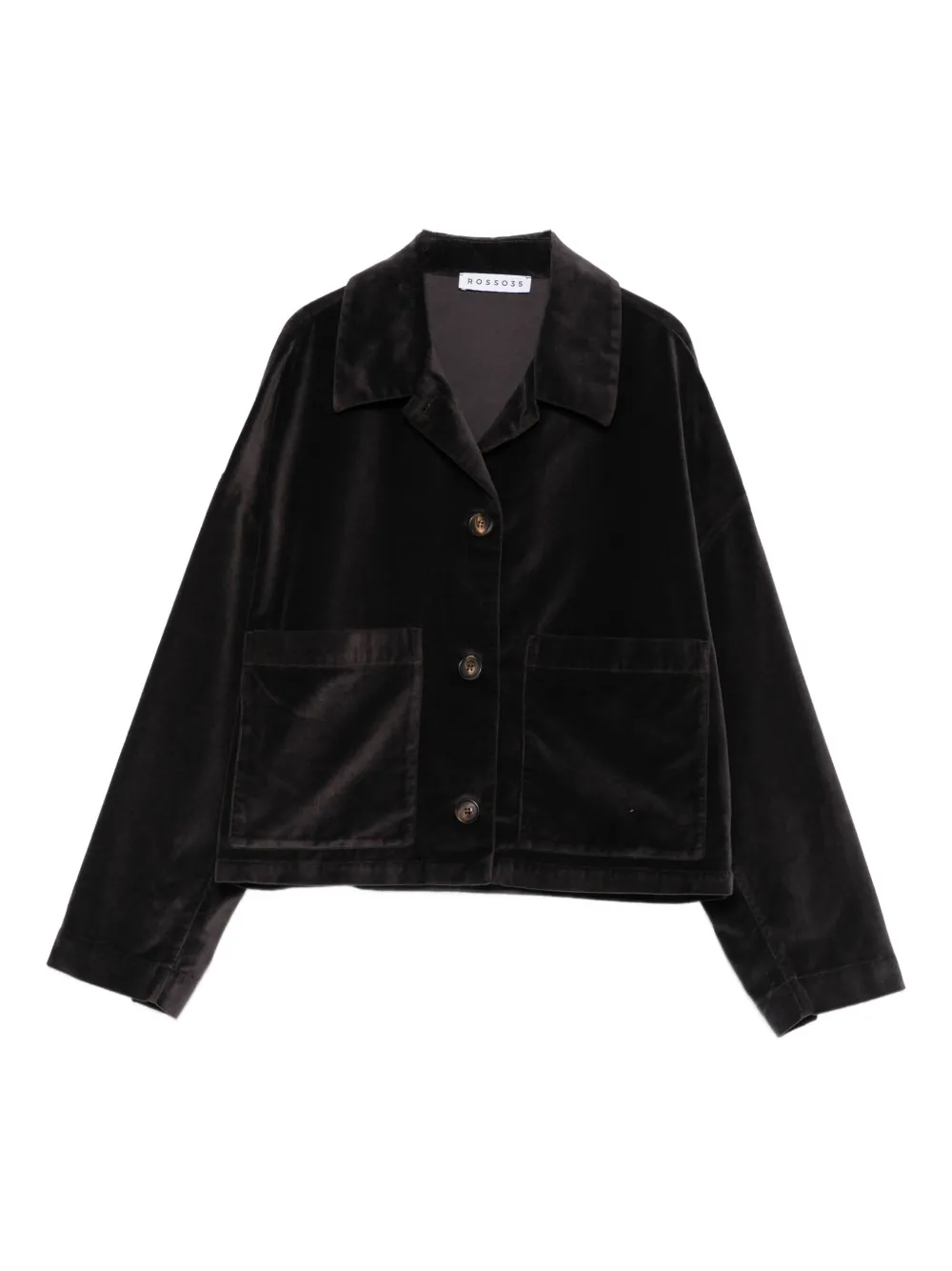 Бархатная куртка с накладными карманами Rosso 35, черный 
Бархатная куртка с накладными карманами Rosso 35, черный