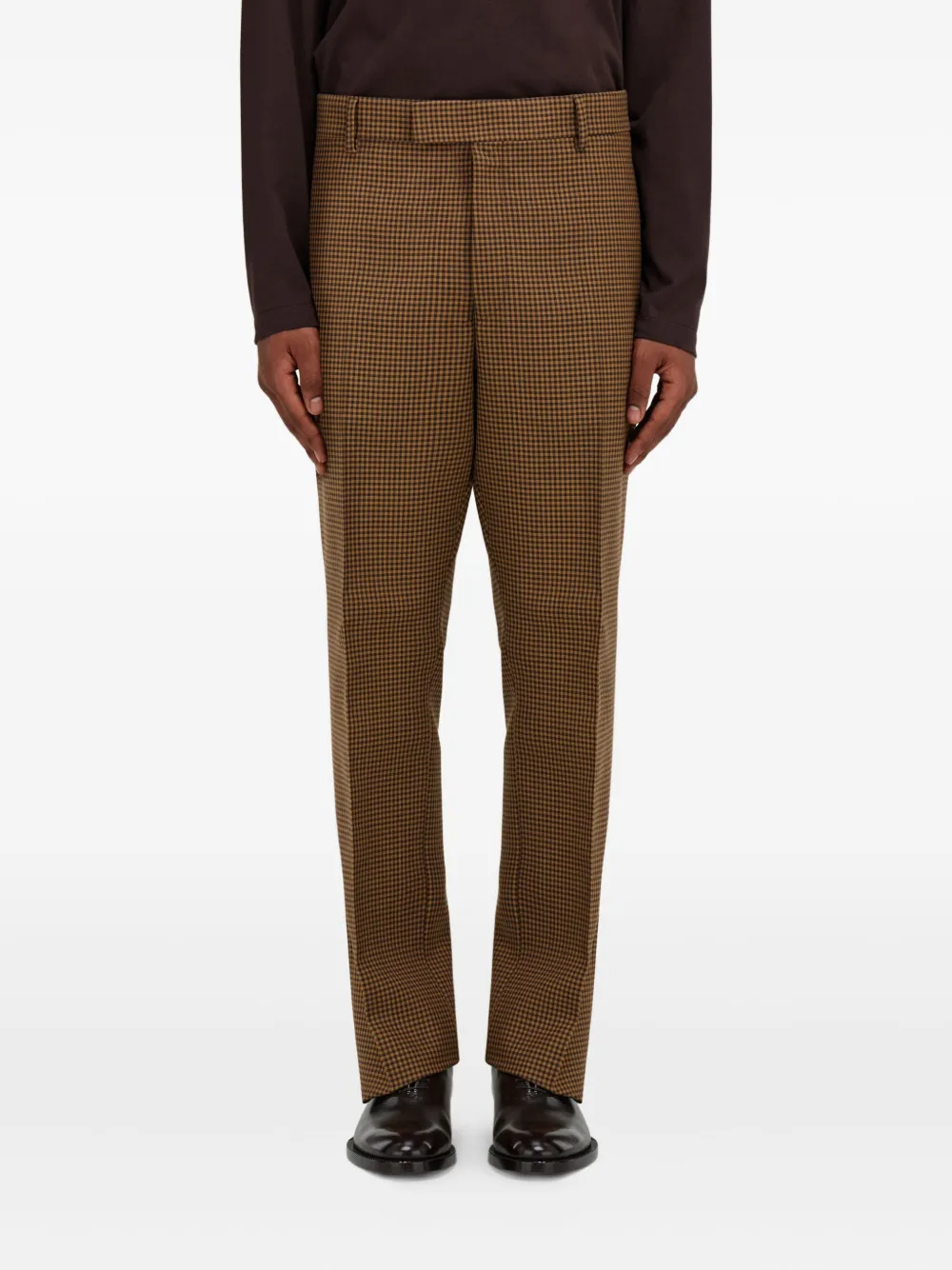 Брюки в клетку гингем Ferragamo, коричневый
Брюки в клетку гингем Ferragamo, коричневый