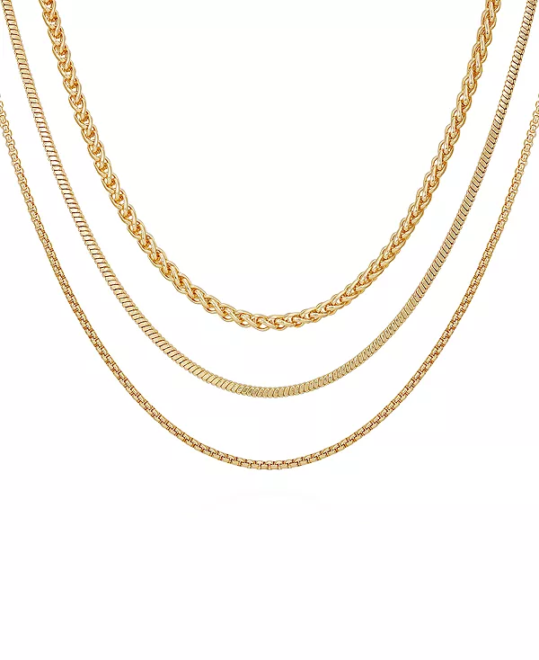 Комплект из трех цепочек золотистого оттенка, состоящих из нескольких слоев, 3 предмета Vince Camuto, gold
Комплект из трех цепочек золотистого оттенка, состоящих из нескольких слоев, 3 предмета Vince Camuto, gold