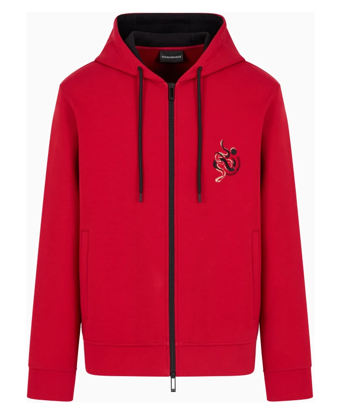 Свитер с капюшоном и застежкой-молнией из коллекции Snake Emporio Armani, красный
Свитер с капюшоном и застежкой-молнией из коллекции Snake Emporio Armani, красный