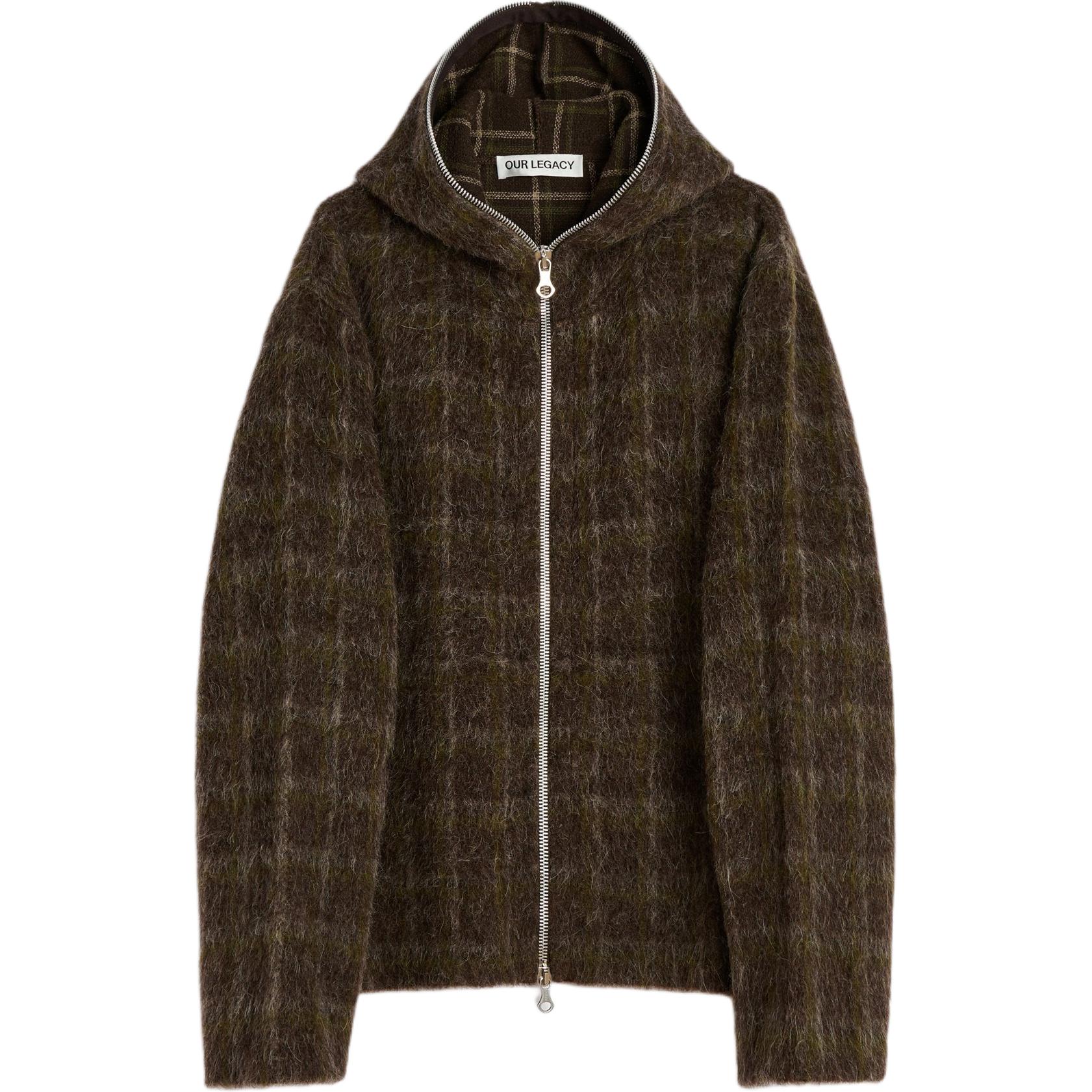 OUR LEGACY Ворсистый шерстяной свитер с молнией в клетку, Brown
OUR LEGACY Ворсистый шерстяной свитер с молнией в клетку, Brown