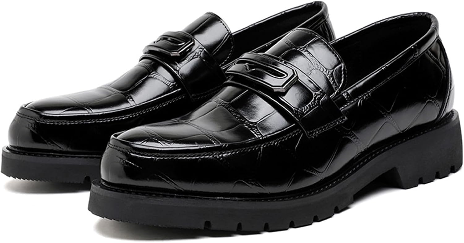 Мужские лоферы на платформе из лакированной кожи с принтом, комфортные, с круглым носком, противоскользящей подошвой, деловые и праздничные туфли для работы, вечеринок, свадеб и выпускных Eggdk, черный
Мужские лоферы на платформе из лакированной кожи с принтом, комфортные, с круглым носком, противоскользящей подошвой, деловые и праздничные туфли для работы, вечеринок, свадеб и выпускных Eggdk, черный