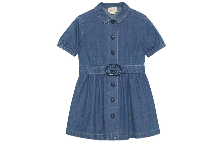 Платье детское Gucci с логотипом, синий 
Платье детское Gucci с логотипом, синий
