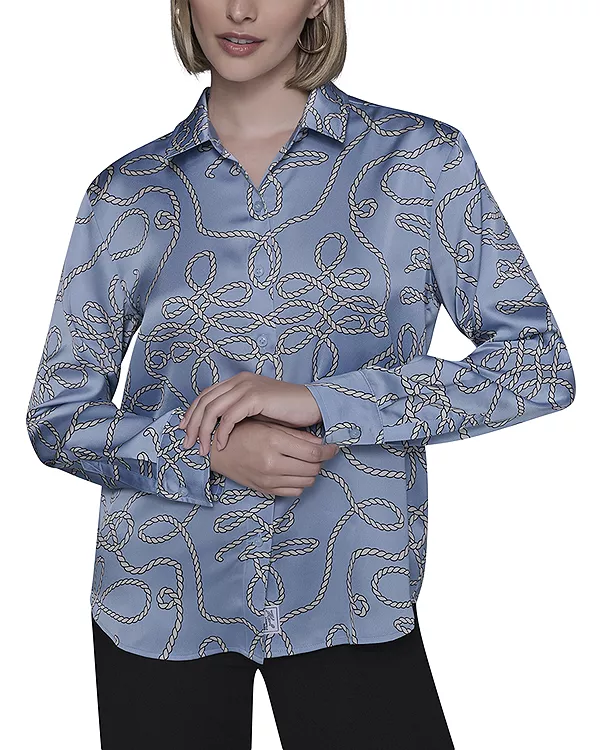 Блузка оверсайз Karl Lagerfeld Paris, синий
Блузка оверсайз Karl Lagerfeld Paris, синий