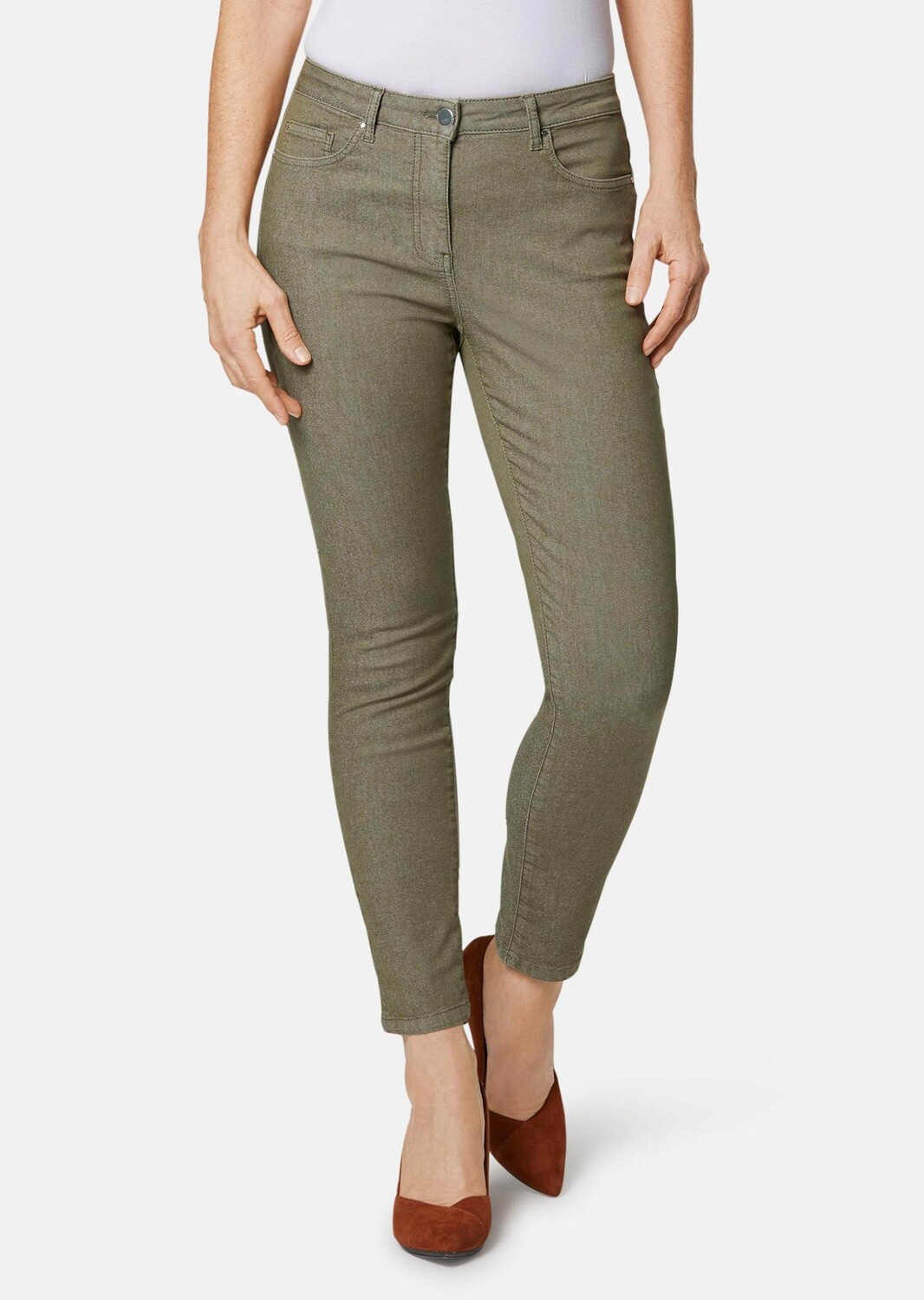 Брюки GOLDNER 7/8 Jeanshose Bella, цвет dunkelschilf 
Брюки GOLDNER 7/8 Jeanshose Bella, цвет dunkelschilf