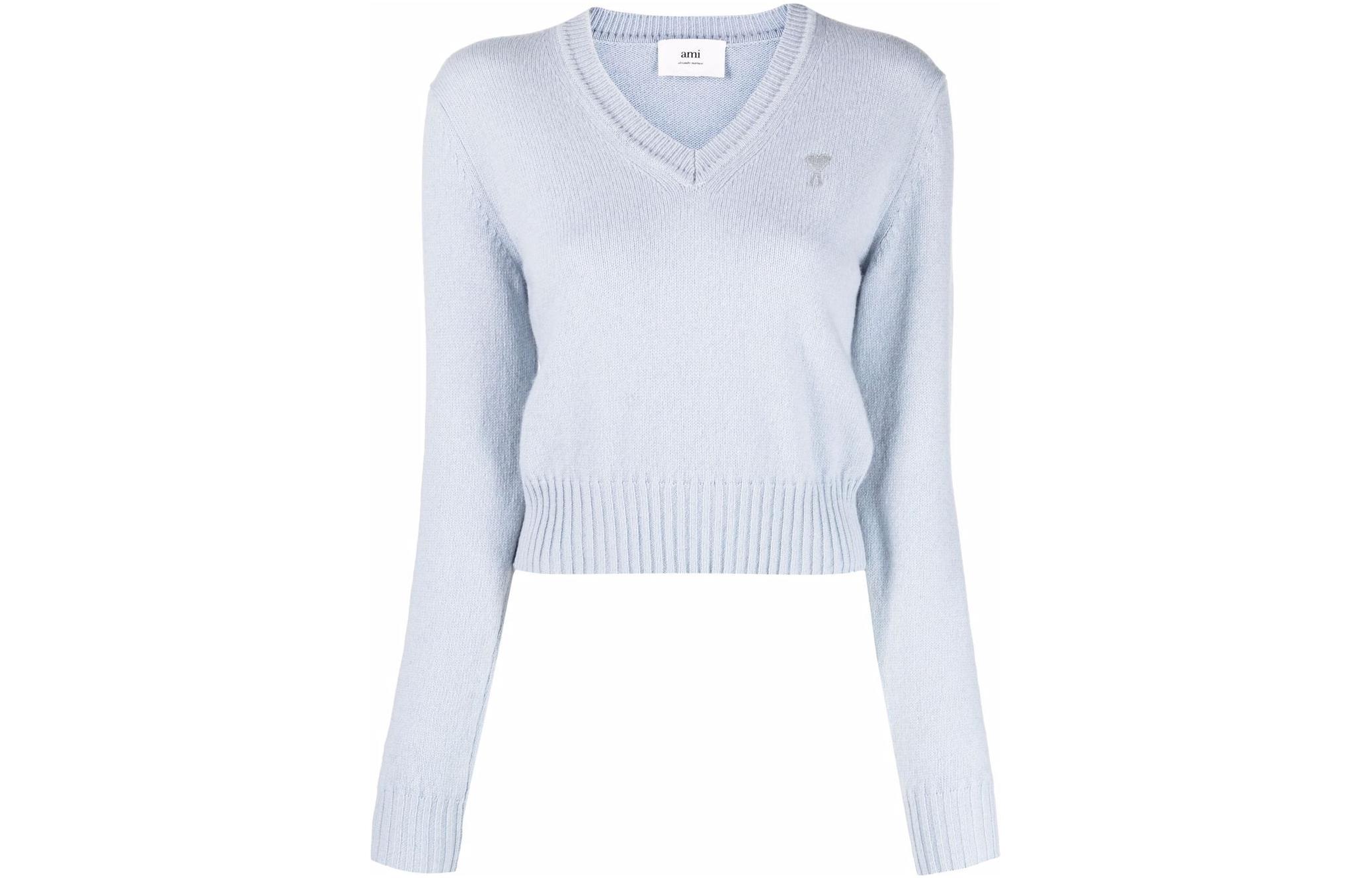 Свитер женский светло-голубой AMIPARIS 
Свитер женский светло-голубой AMIPARIS