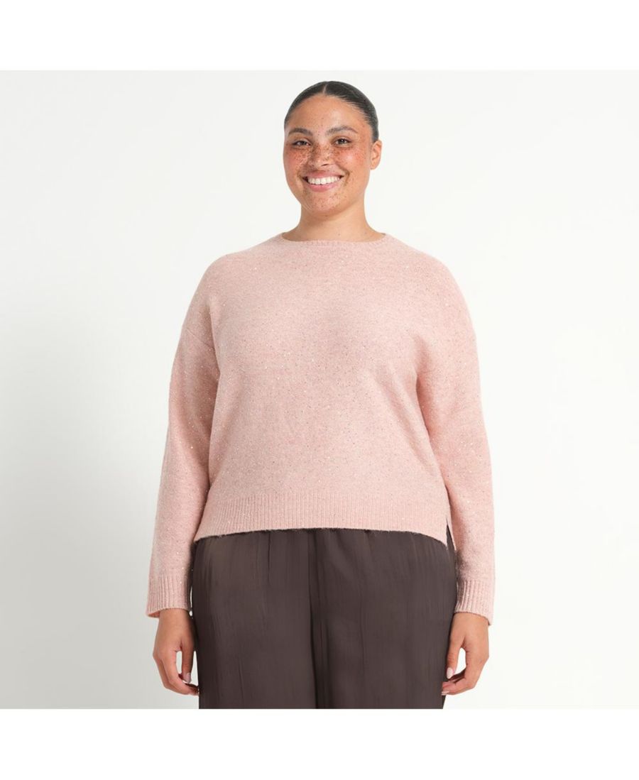 Вязаный комбинезон-поло с блестками больших размеров ESTELLE, Blush pink
Вязаный комбинезон-поло с блестками больших размеров ESTELLE, Blush pink