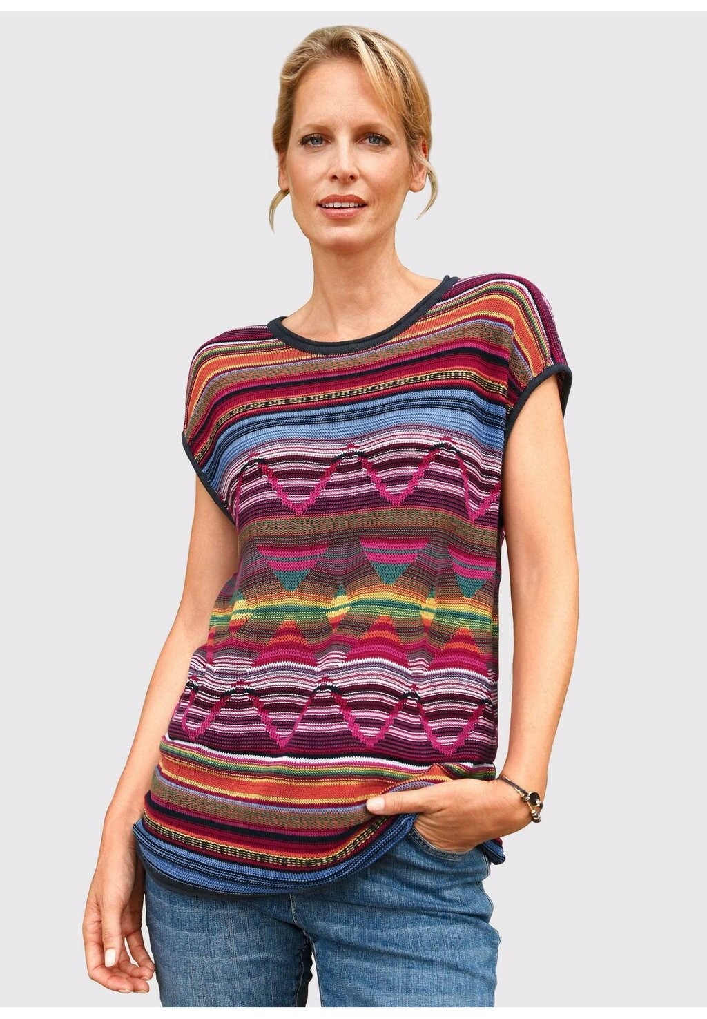 Джемпер GOLDNER с короткими рукавами, мультиколор, Коричневый, Джемпер GOLDNER с короткими рукавами, мультиколор
Джемпер GOLDNER с короткими рукавами, мультиколор, Коричневый, Джемпер GOLDNER с короткими рукавами, мультиколор