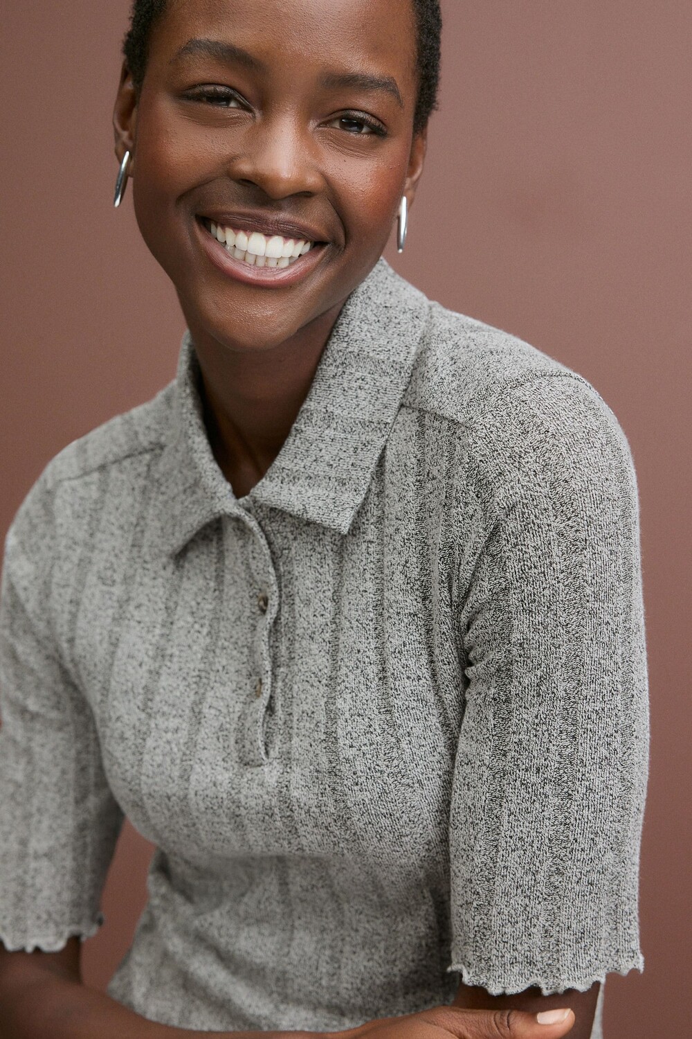 Рубашка поло с ребристым салатовым подолом и воротником Next, серый
Рубашка поло с ребристым салатовым подолом и воротником Next, серый