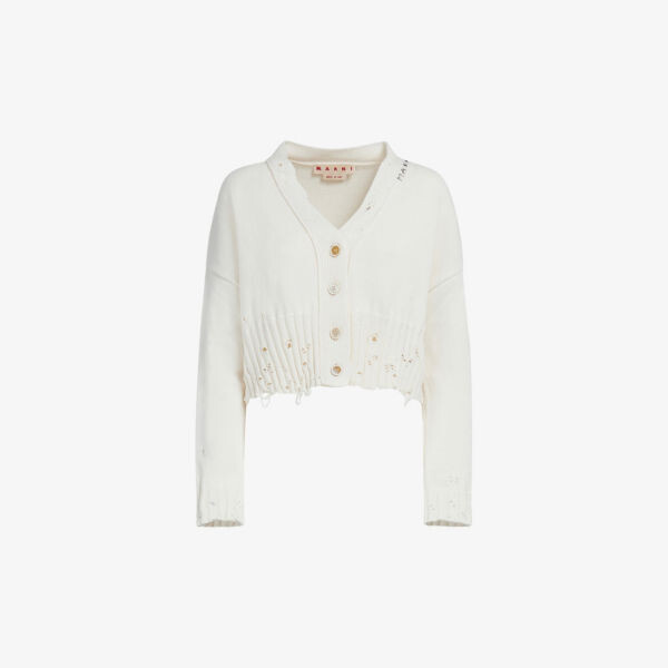 Кардиган хлопковой вязки с потертым V-образным вырезом Marni, лиловый, Розовый, Кардиган хлопковой вязки с потертым V-образным вырезом Marni, лиловый
Кардиган хлопковой вязки с потертым V-образным вырезом Marni, лиловый, Розовый, Кардиган хлопковой вязки с потертым V-образным вырезом Marni, лиловый