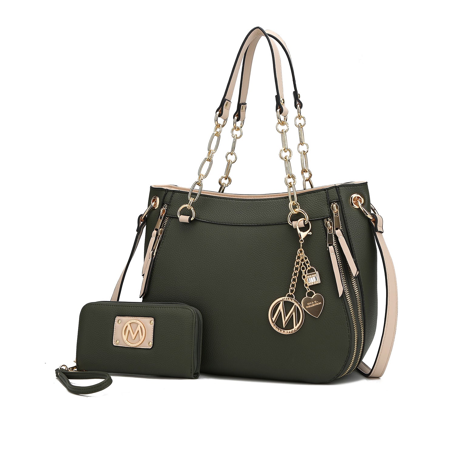 Комплект из женской сумки через плечо и кошелька Lina от Mia K MKF Collection By Mia K., оливковый
Комплект из женской сумки через плечо и кошелька Lina от Mia K MKF Collection By Mia K., оливковый