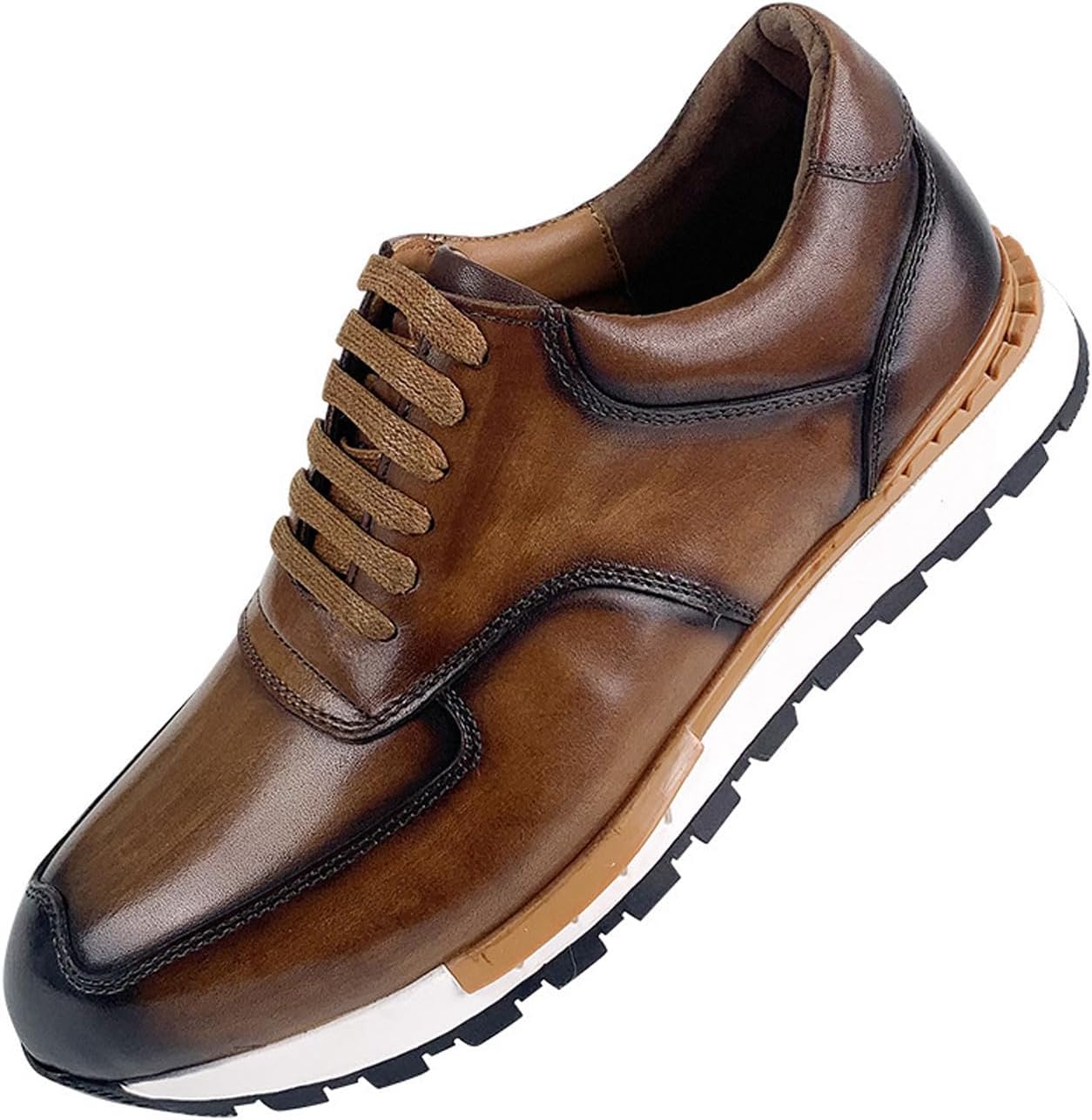 Кожаные кроссовки Santimon Mens - оксфордский стиль, деловая повседневная обувь, удобные и противоскользящие формальные туфли для работы и повседневной носки, коричневый
Кожаные кроссовки Santimon Mens - оксфордский стиль, деловая повседневная обувь, удобные и противоскользящие формальные туфли для работы и повседневной носки, коричневый