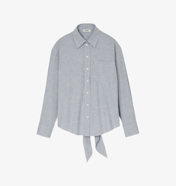 Рубашка свободного кроя с завязками на спине из эластичной смеси хлопка и льна Sandro, синий
Рубашка свободного кроя с завязками на спине из эластичной смеси хлопка и льна Sandro, синий