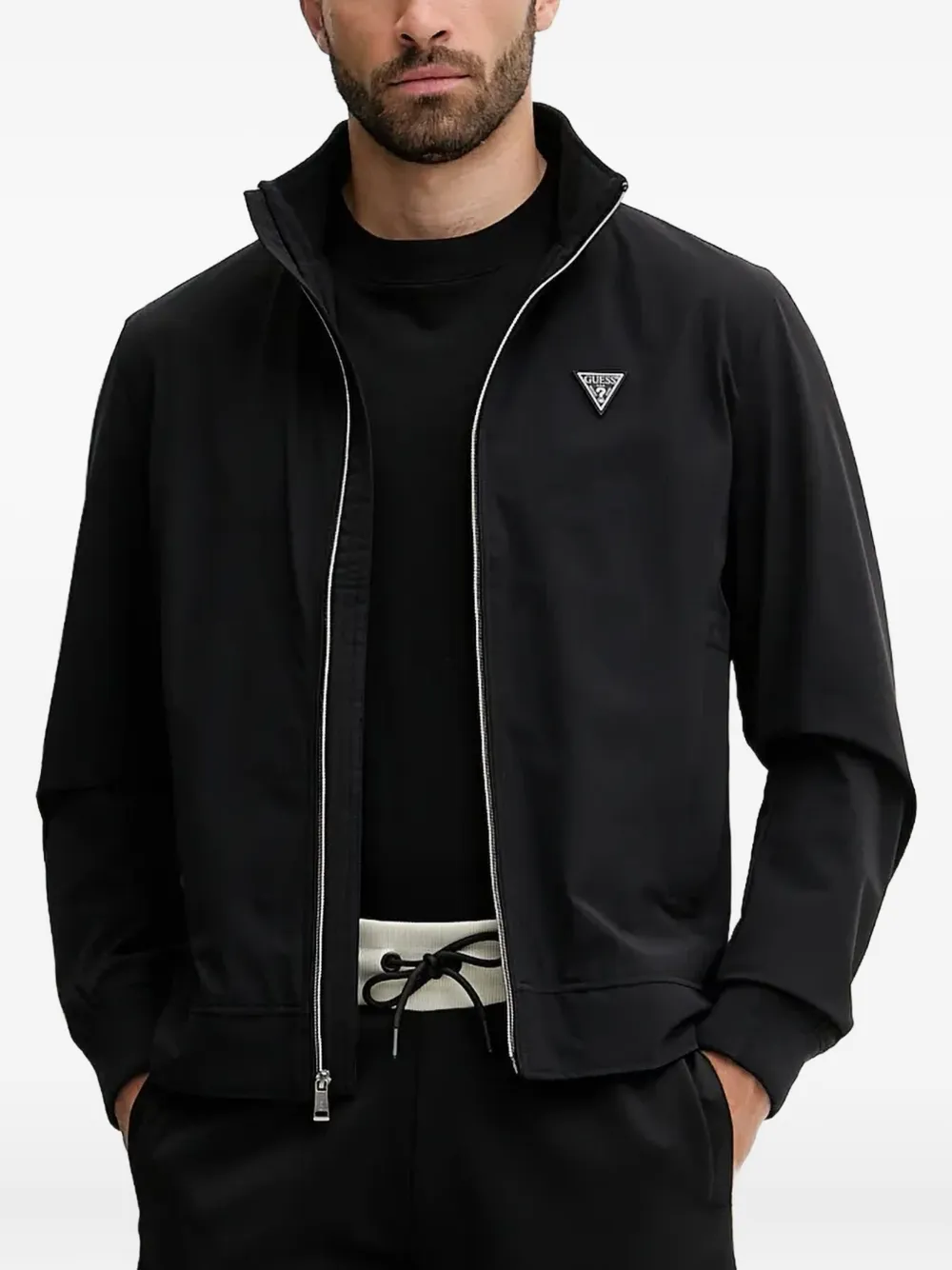 Куртка на молнии с логотипом GUESS USA, черный 
Куртка на молнии с логотипом GUESS USA, черный