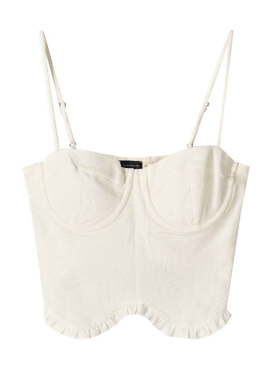 Топ Bershka, белый 
Топ Bershka, белый