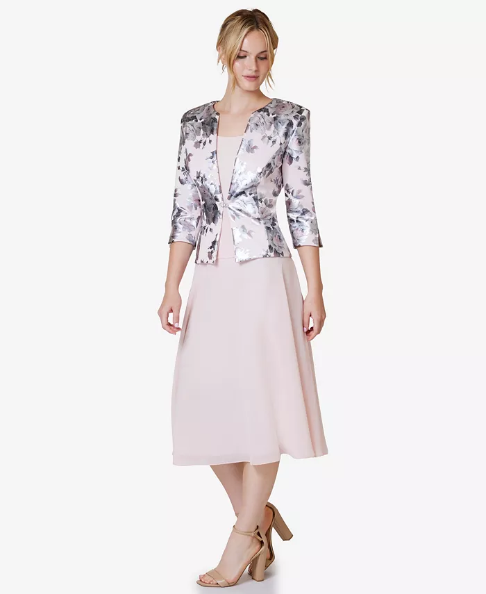 Женский комплект из 2 предметов: жакет с 3/4 рукавом и платье-миди без рукавов с цветочным принтом Jessica Howard, розовый
Женский комплект из 2 предметов: жакет с 3/4 рукавом и платье-миди без рукавов с цветочным принтом Jessica Howard, розовый