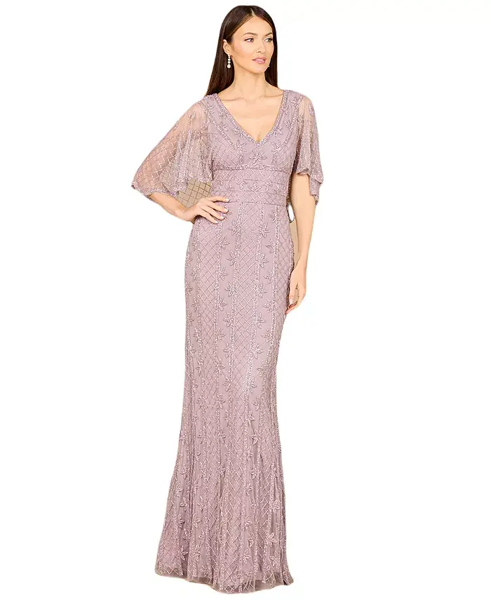 Женское платье-русалка с рукавами-накидкой Lara, фиолетовый
Женское платье-русалка с рукавами-накидкой Lara, фиолетовый