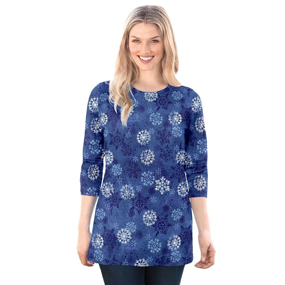 Женская футболка больших размеров с идеальным принтом и круглым вырезом с длинными рукавами для женщин Woman Within, цвет Royal Navy Textured
Женская футболка больших размеров с идеальным принтом и круглым вырезом с длинными рукавами для женщин Woman Within, цвет Royal Navy Textured