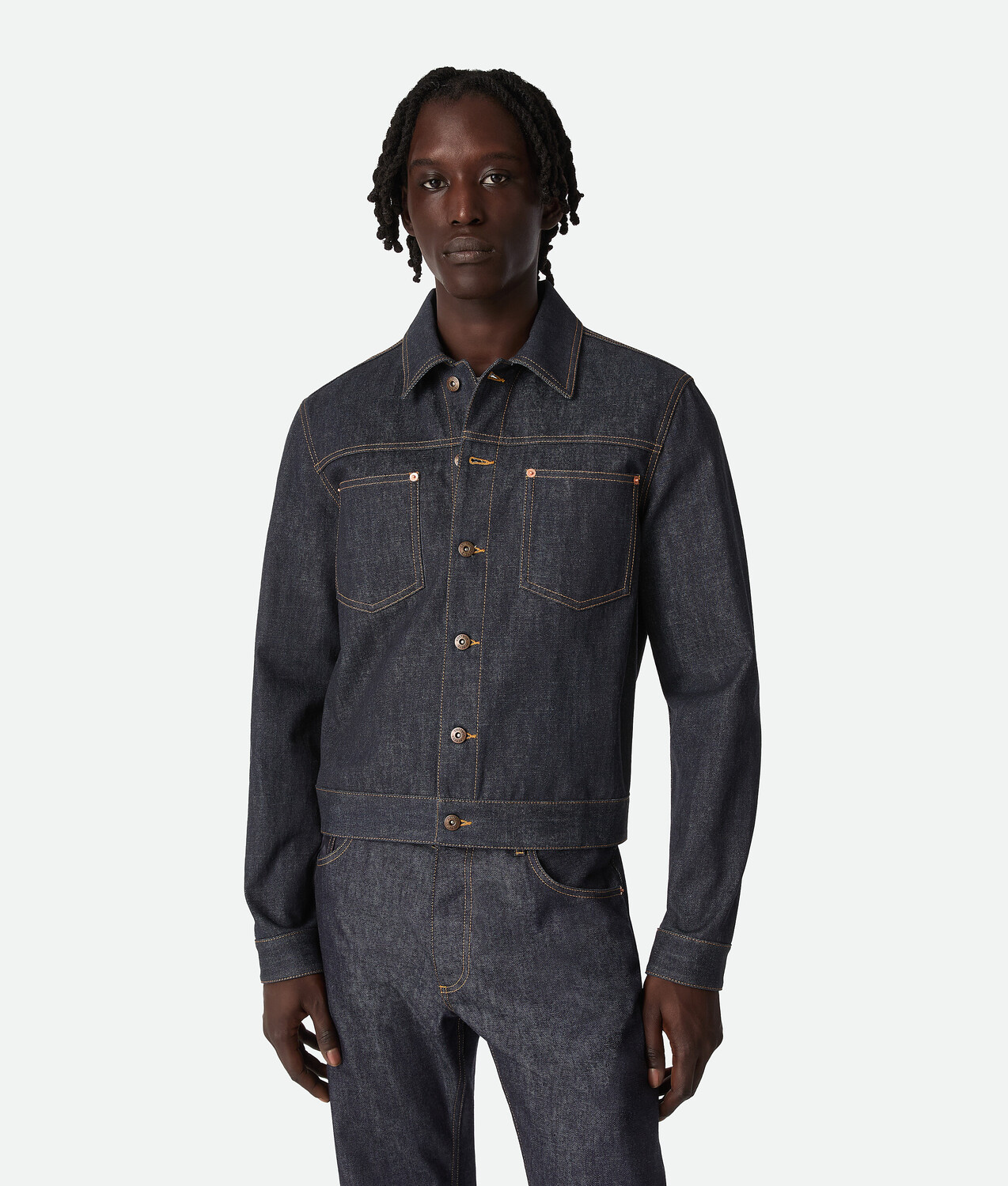 Raw indigo denim jacket BOTTEGA VENETA, индиго
Raw indigo denim jacket BOTTEGA VENETA, индиго