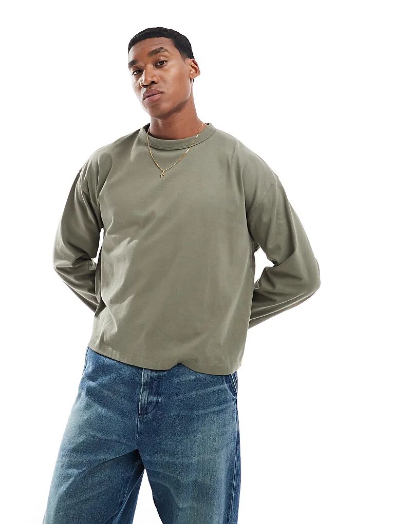 Плотная свободная футболка ASOS DESIGN с длинными рукавами цвета хаки
Плотная свободная футболка ASOS DESIGN с длинными рукавами цвета хаки