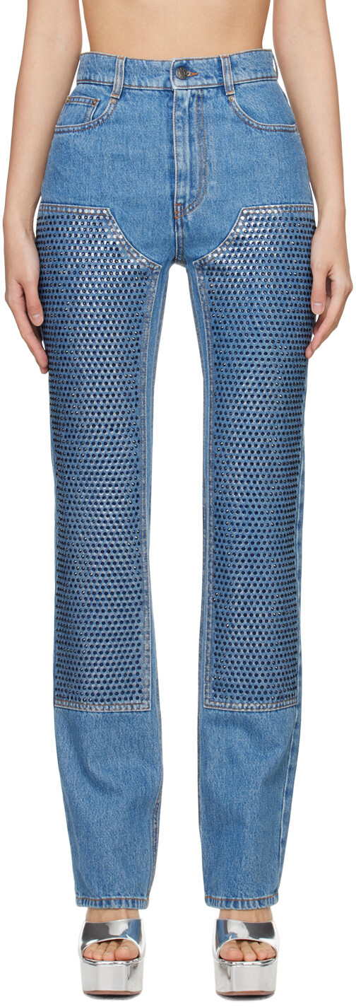 Джинсы цвета индиго с кристаллами Area
Джинсы цвета индиго с кристаллами Area