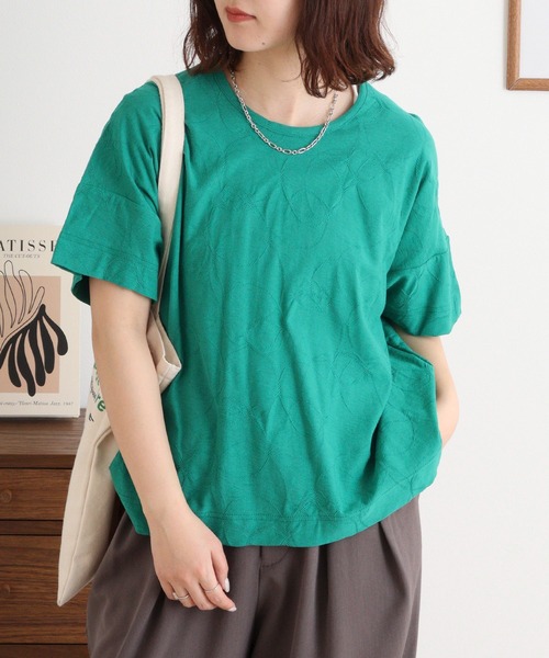 Футболка с коротким рукавом, круглым вырезом и узором в виде колец, 100% хлопок, бренд BRODIAEA, зеленый
Футболка с коротким рукавом, круглым вырезом и узором в виде колец, 100% хлопок, бренд BRODIAEA, зеленый