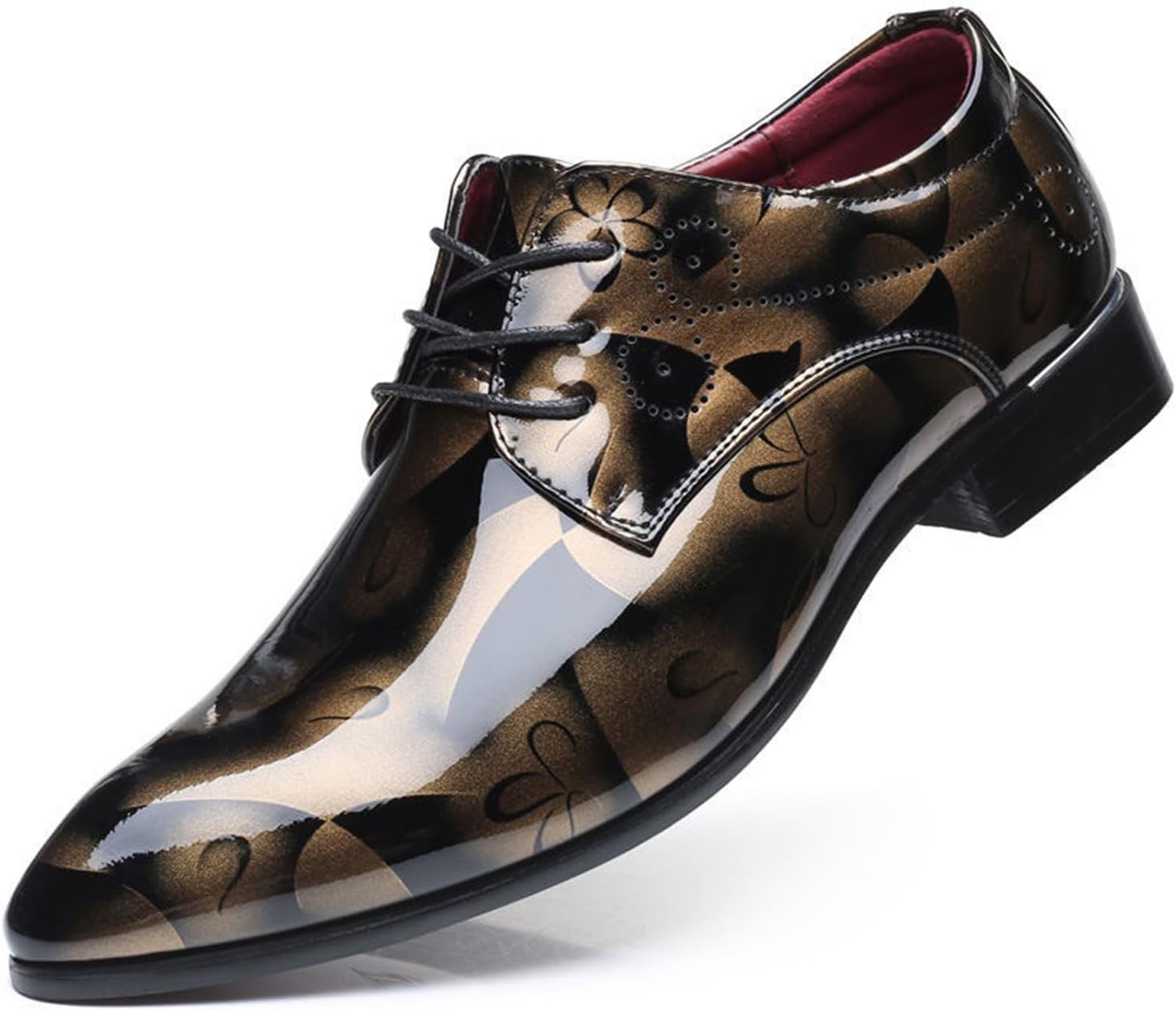 Мужские туфли KYOESCAI с цветочным узором из лакированной кожи, оксфорды, заостренный носок, блестящие, плоские, на шнуровке, формальные деловые туфли для мужчин, золотой
Мужские туфли KYOESCAI с цветочным узором из лакированной кожи, оксфорды, заостренный носок, блестящие, плоские, на шнуровке, формальные деловые туфли для мужчин, золотой
