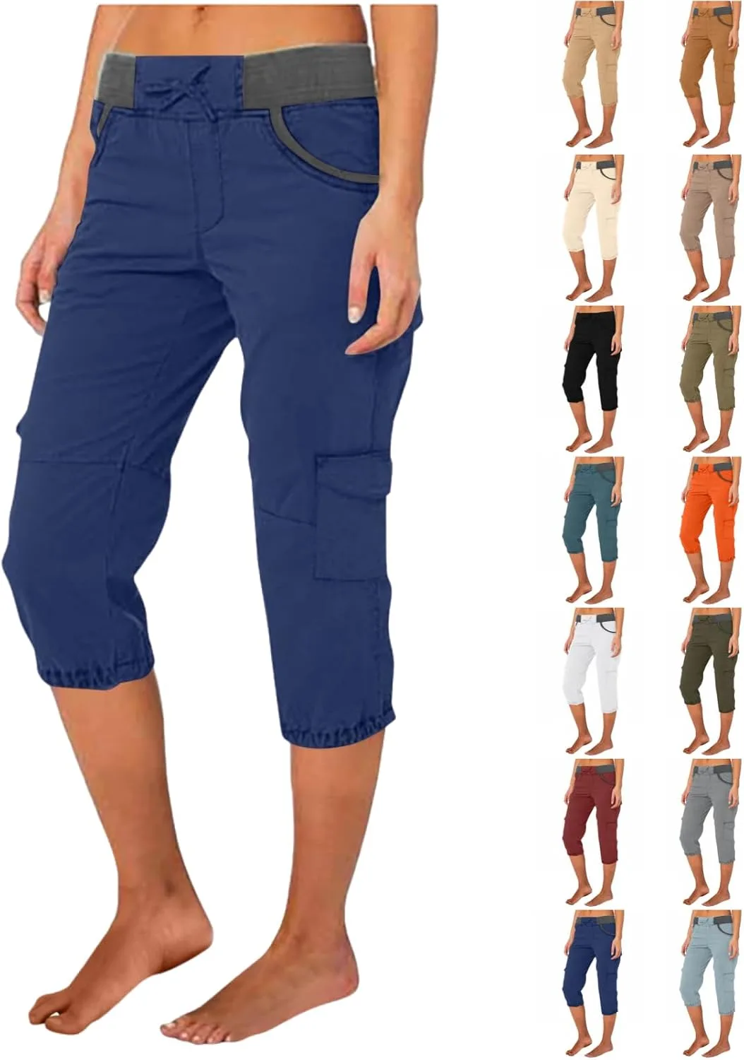 Карго капри для женщин Plus Size, хлопок, средняя посадка, эластичные Bacrelax
Карго капри для женщин Plus Size, хлопок, средняя посадка, эластичные Bacrelax
