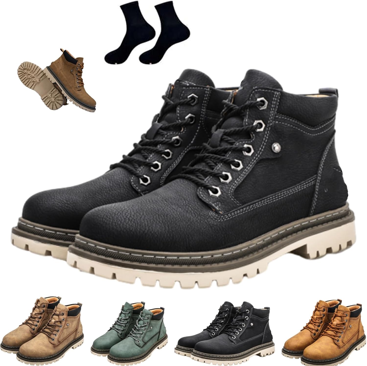 Мужские кожаные ботинки ручной работы для вождения - противоскользящие, водонепроницаемые, огнестойкие, устойчивые к проколам - ортопедические, с широкой пальцевой частью и поддержкой свода стопы, высокие ботинки-чукка на щиколотке Ghtrhsb, черн...
Мужские кожаные ботинки ручной работы для вождения - противоскользящие, водонепроницаемые, огнестойкие, устойчивые к проколам - ортопедические, с широкой пальцевой частью и поддержкой свода стопы, высокие ботинки-чукка на щиколотке Ghtrhsb, черн...