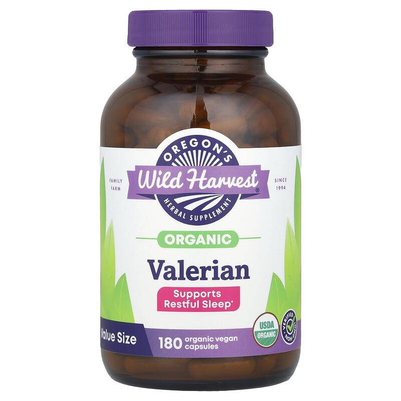Oregon's Wild Harvest, Органическая валериана, 900 мг, 180 веганских капсул (450 мг на капсулу)
Oregon's Wild Harvest, Органическая валериана, 900 мг, 180 веганских капсул (450 мг на капсулу)