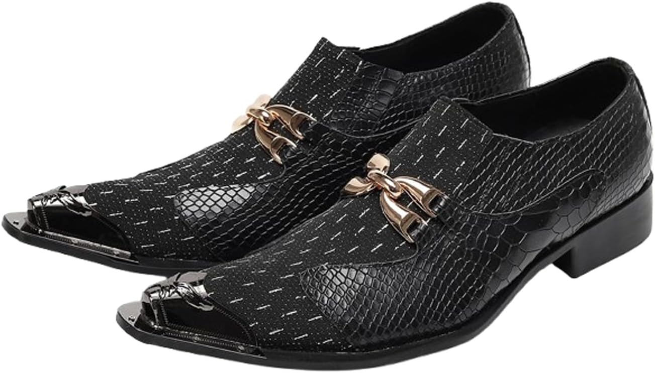 Мужские лоферы Santimon с эластичной вставкой, золотой цепочкой и металлическим мыском - обувь для свадьбы, вечеринки или клуба из кожи с тиснением под крокодила с комбинированной фактурой
Мужские лоферы Santimon с эластичной вставкой, золотой цепочкой и металлическим мыском - обувь для свадьбы, вечеринки или клуба из кожи с тиснением под крокодила с комбинированной фактурой