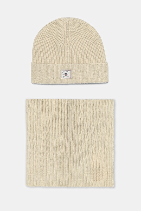 Шерстяная шапка и шарф Gant, бежевый
Шерстяная шапка и шарф Gant, бежевый