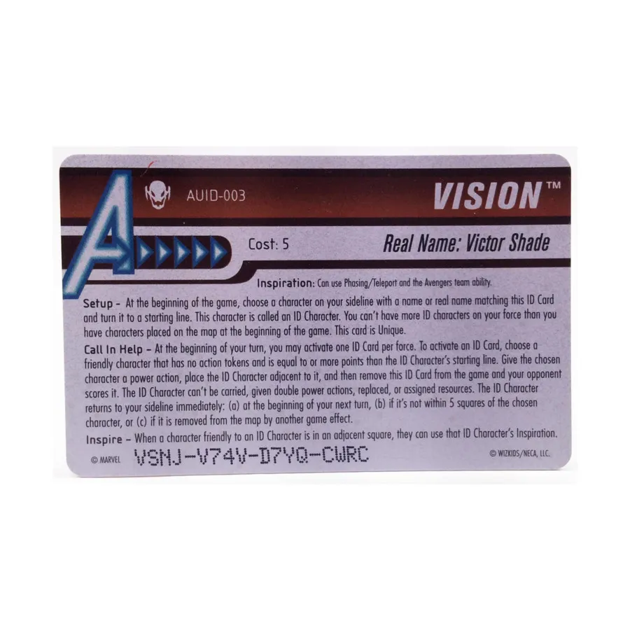 ID-карта – видение, Marvel HeroClix - Age of Ultron Organized Play - Singles
ID-карта – видение, Marvel HeroClix - Age of Ultron Organized Play - Singles