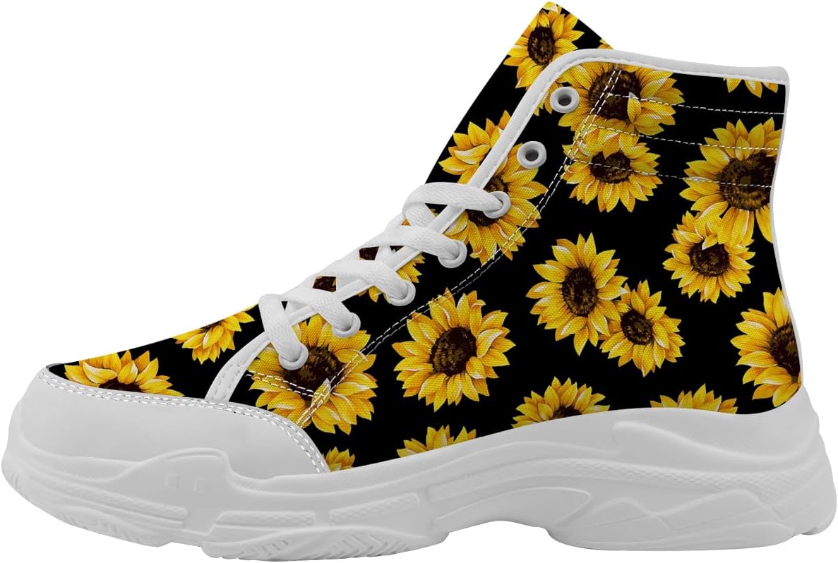 Женские высокие кеды Quorax Sunflower на платформе, кеды на шнуровке из хлопка, подарок для нее или для него, белый/черный/желтый
Женские высокие кеды Quorax Sunflower на платформе, кеды на шнуровке из хлопка, подарок для нее или для него, белый/черный/желтый