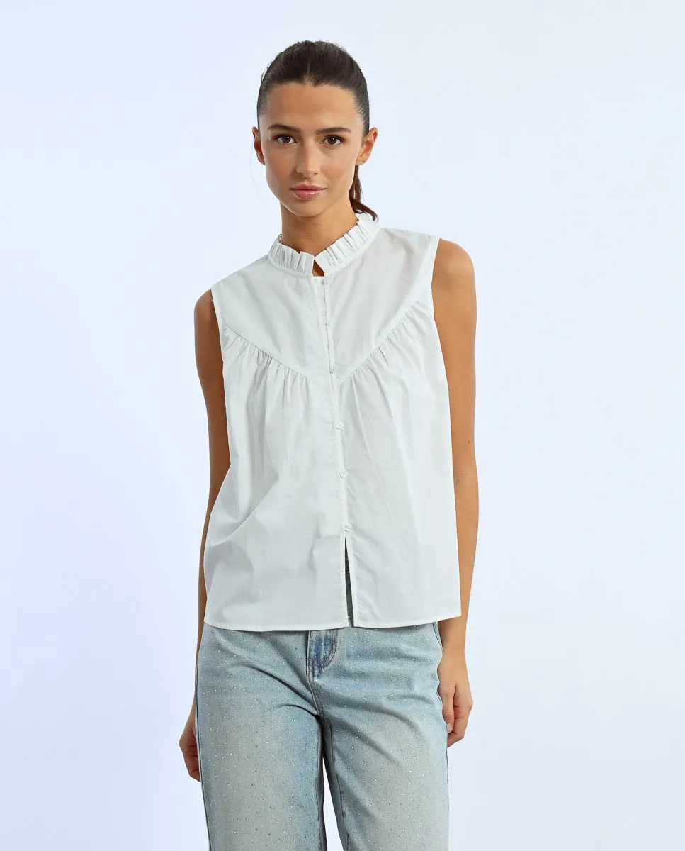 Женский топ без рукавов со складчатыми деталями Lili Sidonio, белый
Женский топ без рукавов со складчатыми деталями Lili Sidonio, белый