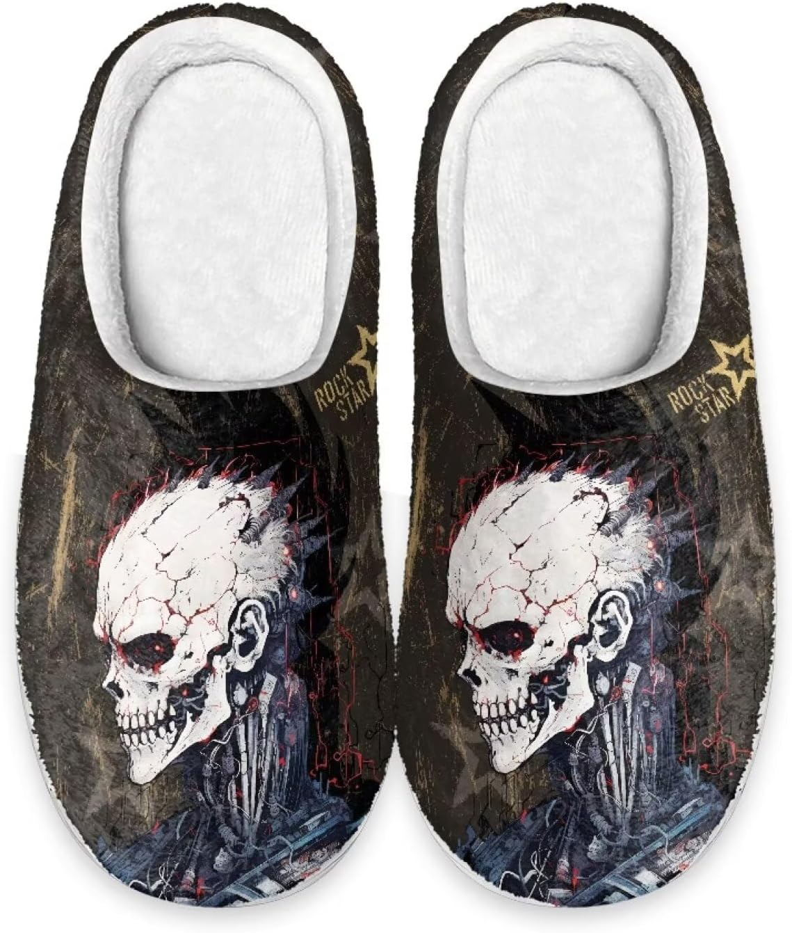 Зимние мужские мягкие плюшевые тапочки Qoiuvncy с черепом, противоскользящие, комфортные, теплые, пушистые, домашние тапочки на плоской подошве, размеры США 2-12, Skeleton Rock Star
Зимние мужские мягкие плюшевые тапочки Qoiuvncy с черепом, противоскользящие, комфортные, теплые, пушистые, домашние тапочки на плоской подошве, размеры США 2-12, Skeleton Rock Star