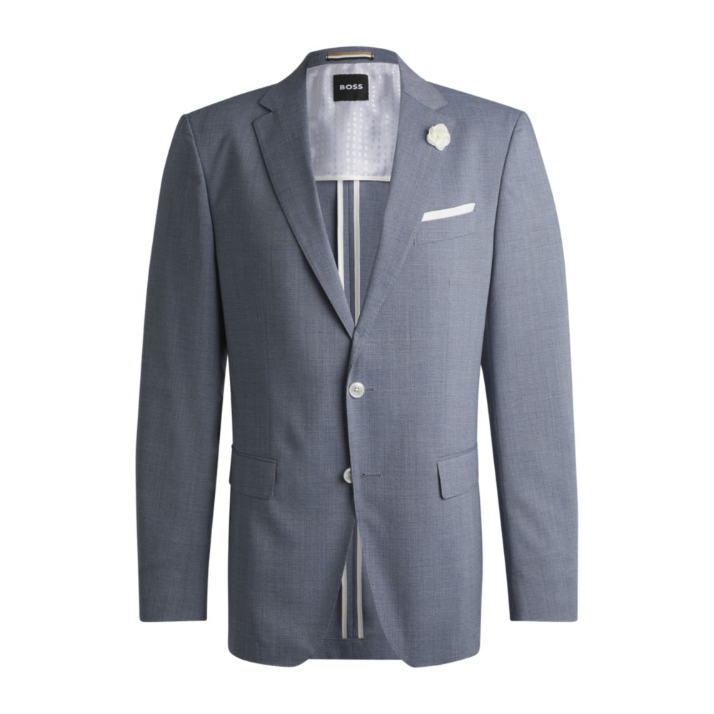 Пиджак облегающего кроя из узорчатой шерстяной смеси BOSS, светло-голубой
Пиджак облегающего кроя из узорчатой шерстяной смеси BOSS, светло-голубой