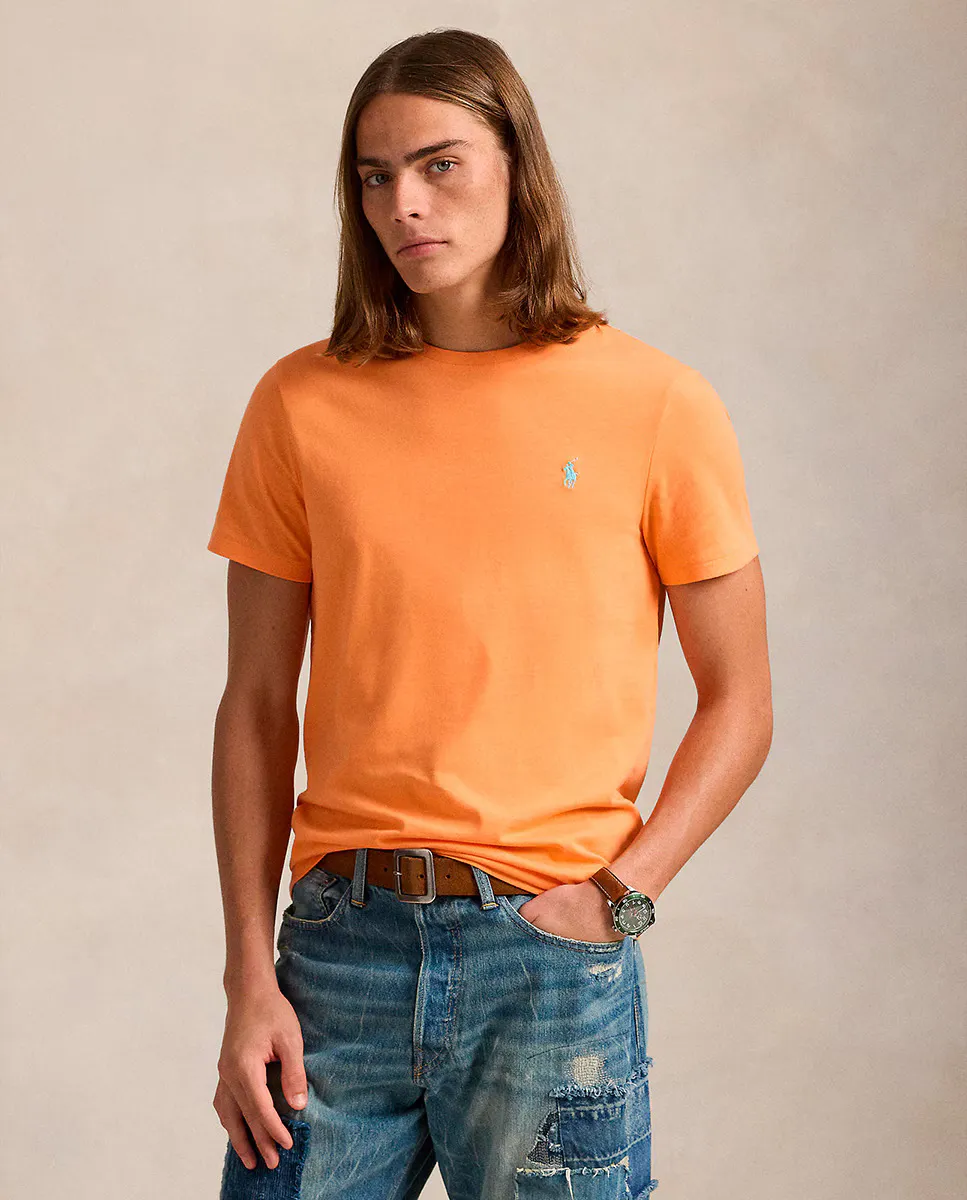 Мужская хлопковая футболка с вышитым логотипом Polo Ralph Lauren, персиковый
Мужская хлопковая футболка с вышитым логотипом Polo Ralph Lauren, персиковый
