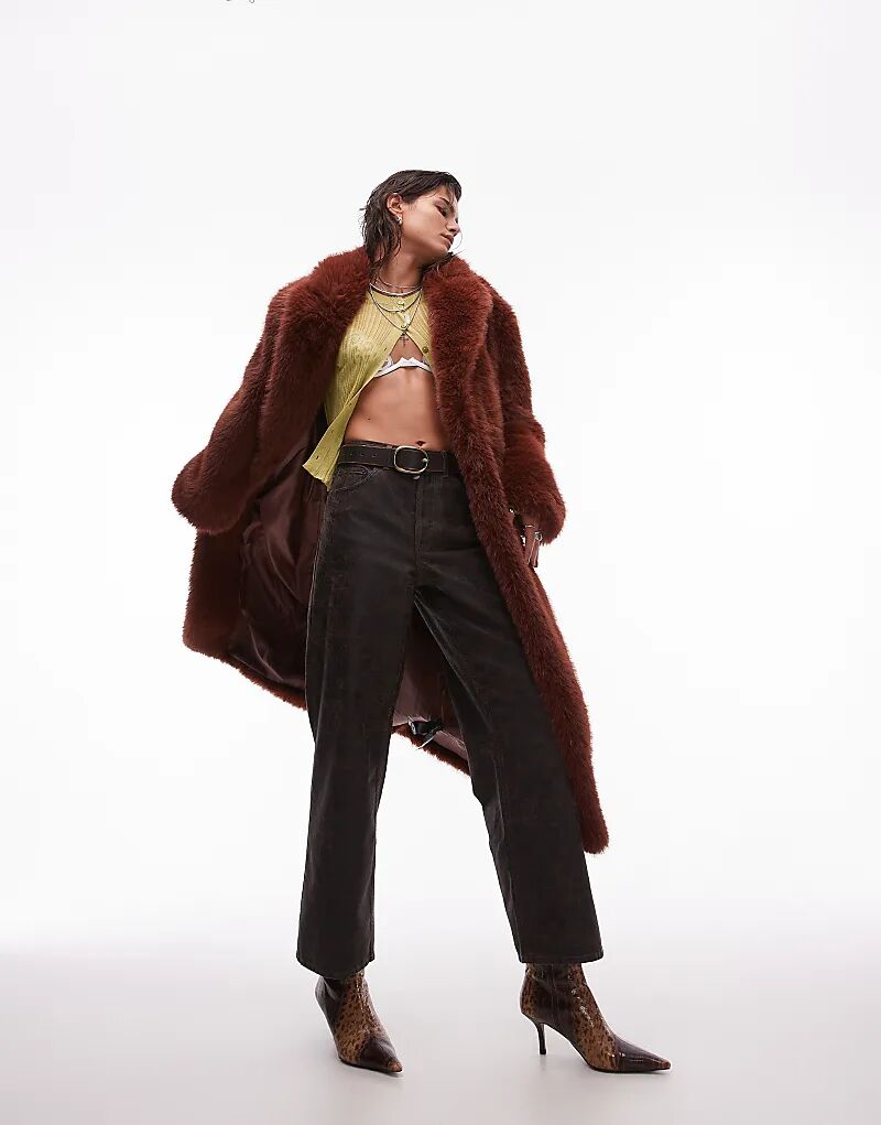 Джинсы средней посадки с коричневым кракле Topshop
Джинсы средней посадки с коричневым кракле Topshop