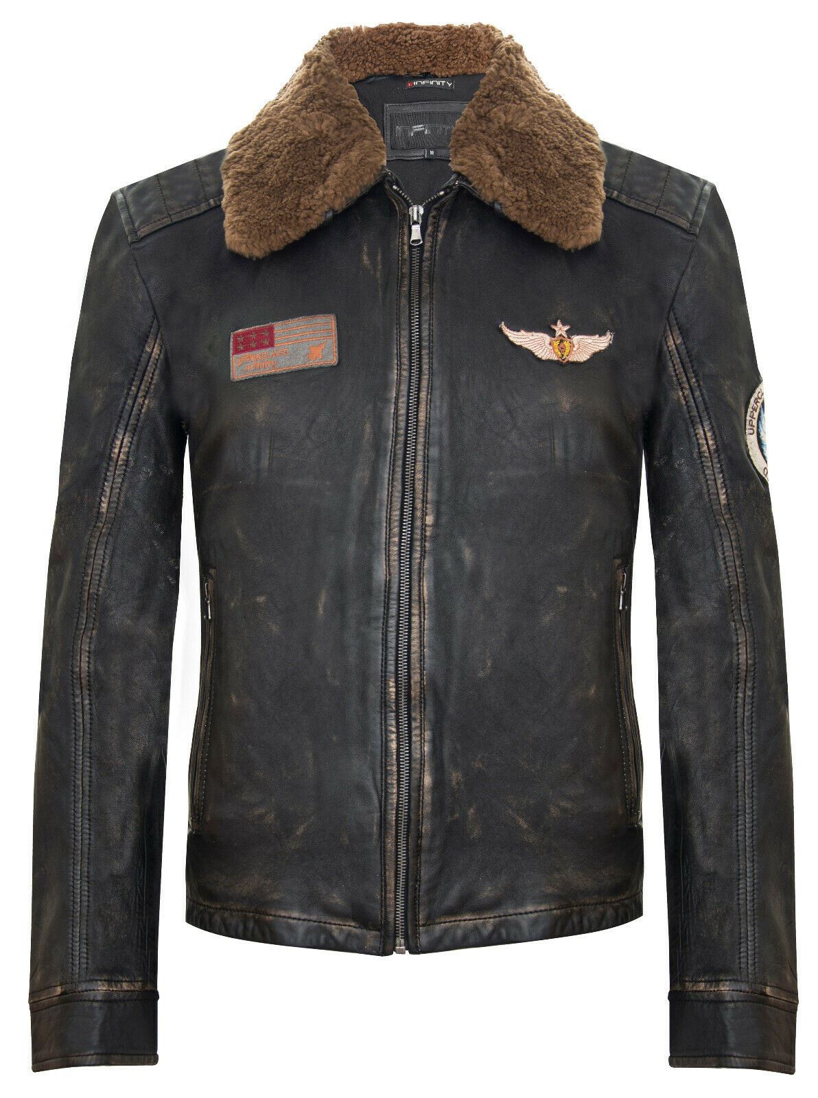 Мужская кожаная байкерская куртка в винтажном стиле с нашивками - черная, модель Tunis Infinity Leather
Мужская кожаная байкерская куртка в винтажном стиле с нашивками - черная, модель Tunis Infinity Leather