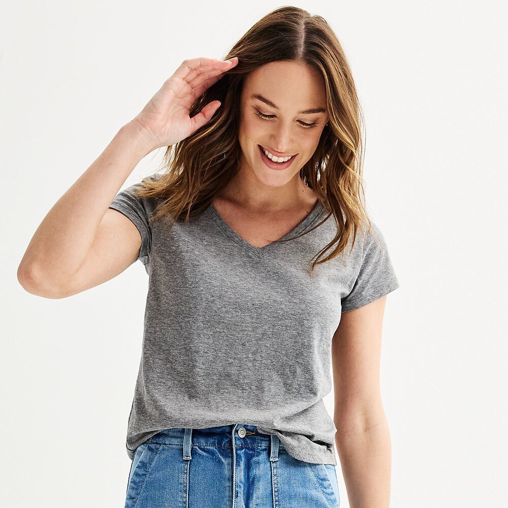Petite Sonoma Goods For Life Повседневная футболка с короткими рукавами и V-образным вырезом, цвет Charcoal
Petite Sonoma Goods For Life Повседневная футболка с короткими рукавами и V-образным вырезом, цвет Charcoal