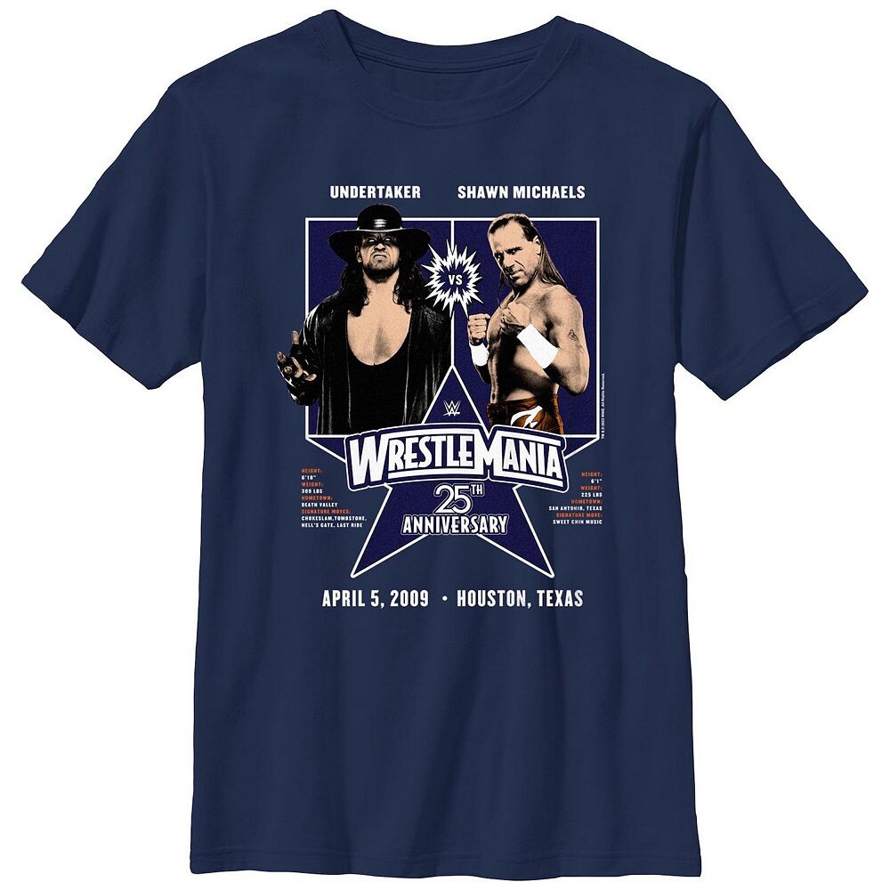 Футболка с рисунком в честь 25-летия WWE Wrestlemania для мальчиков Licensed Character, темно-синий
Футболка с рисунком в честь 25-летия WWE Wrestlemania для мальчиков Licensed Character, темно-синий