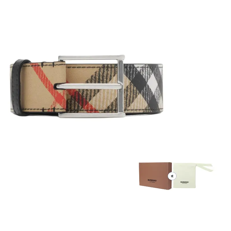 Burberry Клетчатый ремень, Brown 
Burberry Клетчатый ремень, Brown